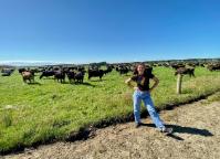Molly with the cows